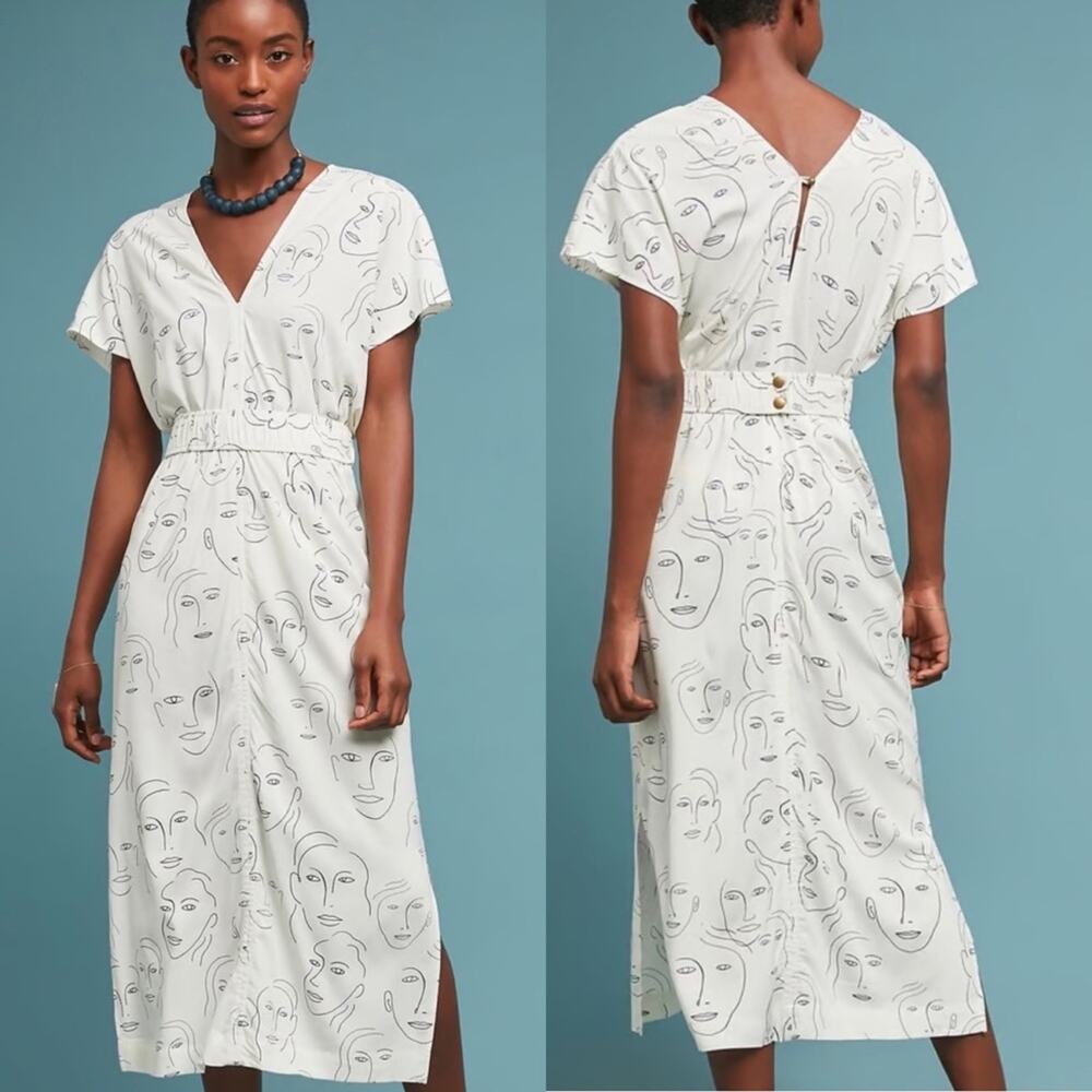 Corey Lynn Calter Black & White Visage Graphic Sheath Dress